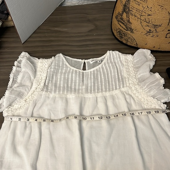 LOVE SHACK BY ANOUSKA WHITE ORGANIC COTTON MINI DRESS SIZE MEDIUM - Picture 12 of 16